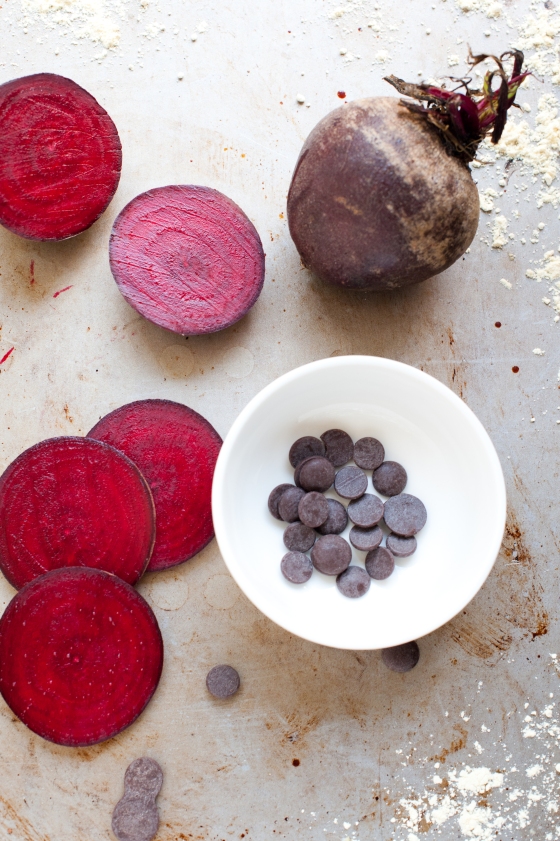little roasted beetroot and dark chocolate cakes